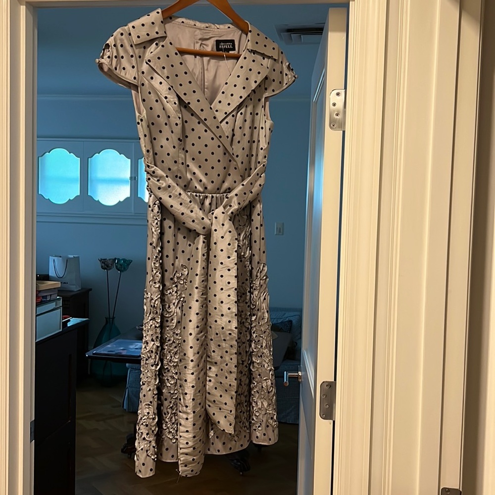 Adrianna Papell dress perfect for a wedding.